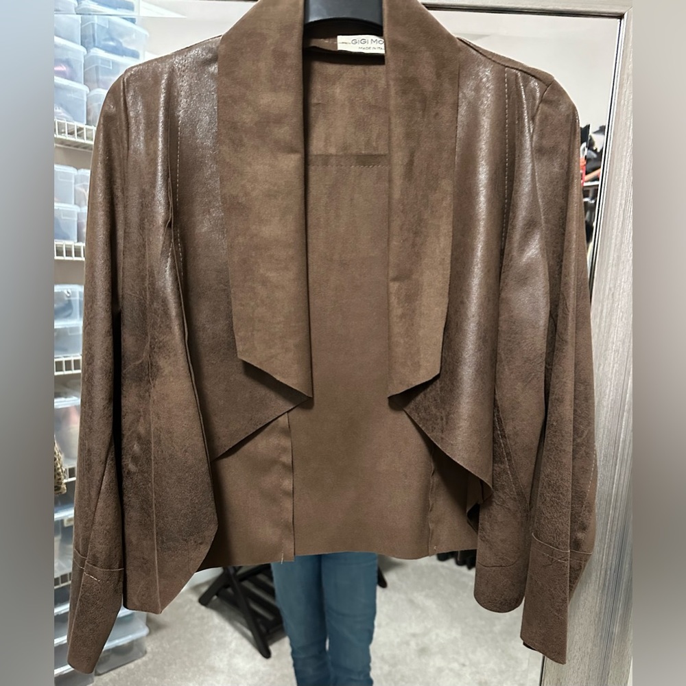 Super cute vegan leather and suede jacket. Made in Italy brand new